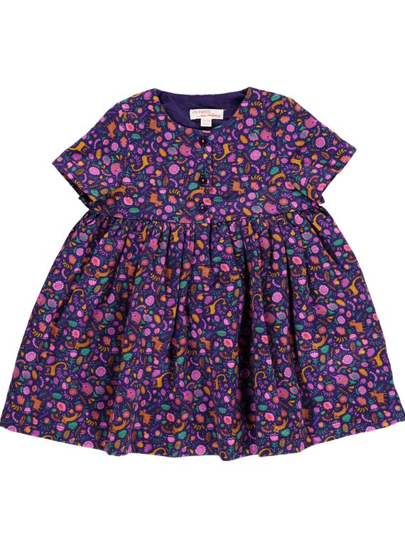 Robe en flanelle bébé fille DIVIOROB3 / 18WG09H3ROB099
