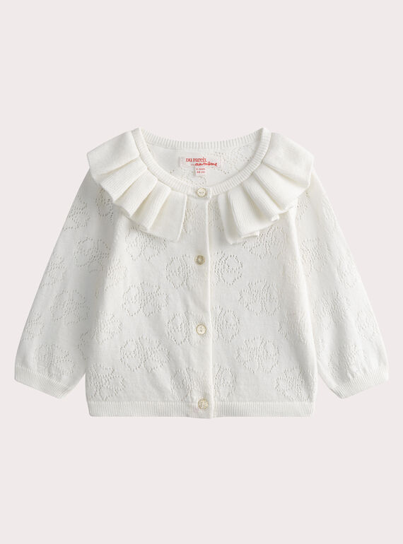 Cardigan blanc cassé pour bébé fille WIFICAR / 25SG0951CARA001