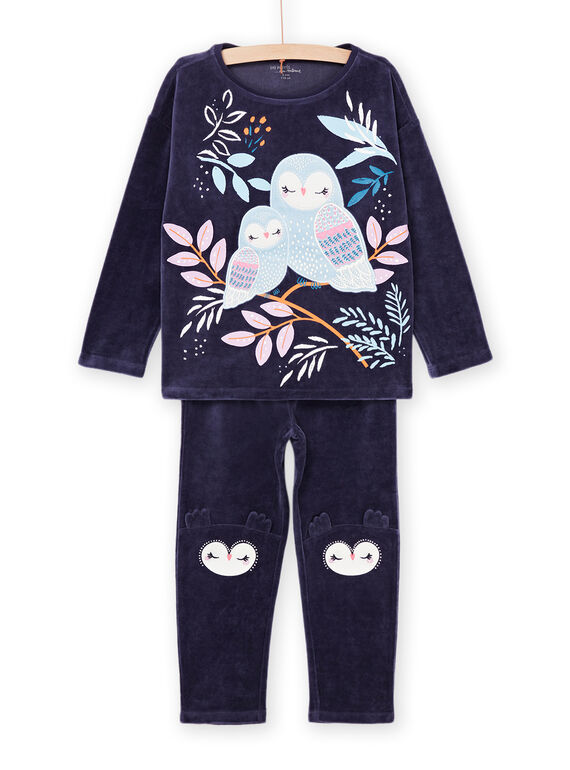 Pyjama T-shirt et pantalon en velours à imprimé chouette PEFAPYJOWL / 22WH1136PYJ070