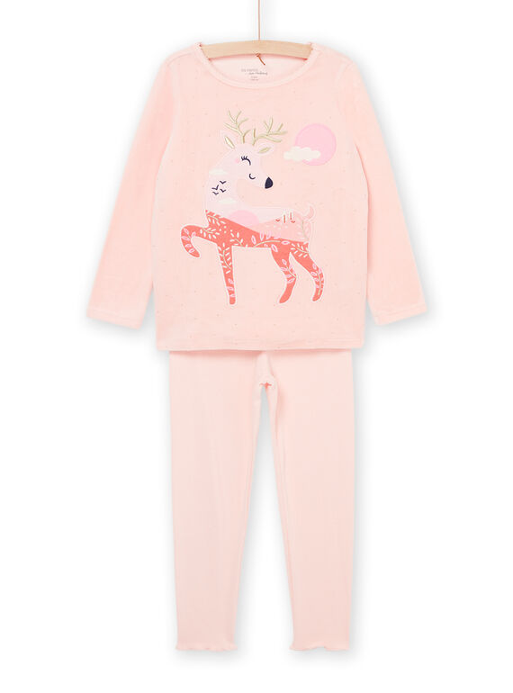 Pyjama T-shirt et pantalon en velours à motif cerf PEFAPYJREN / 22WH1135PYJD327