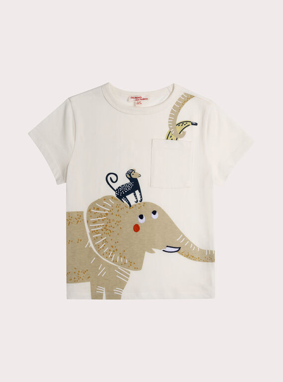 T-shirt écru manches courtes animation éléphant WOPRITI4 / 25S902S3TMC001