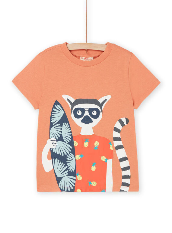 T-shirt abricot à motif lémurien ROJOTI5 / 23S902Z3TMC406