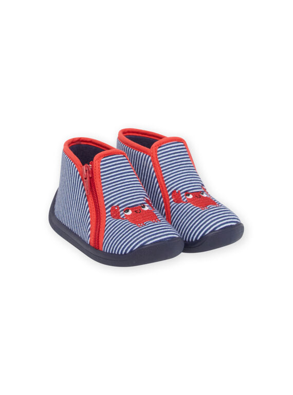 Bottillons bleu marine, rouges et blancs à motifs crabes bébé garçon NUPANTCRABE / 22KK3811D0A070