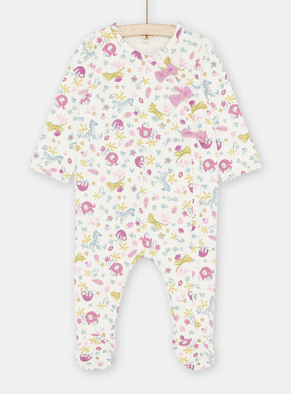 Grenouillère écrue à imprimé jungle bébé fille SEFIGREPAN / 23WH1333GRE001