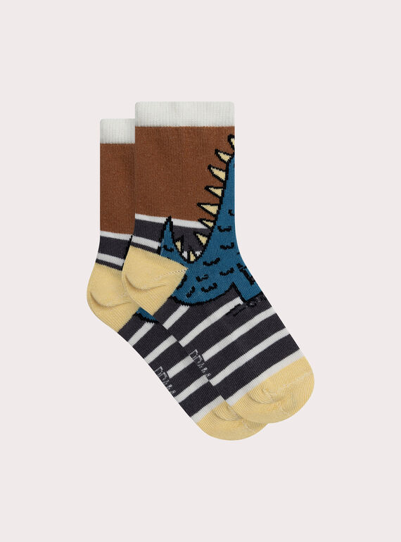 Chaussettes rayées à motif dinosaure pour garçon  XYOJOCHO9 / 25WI02D2SOQI804