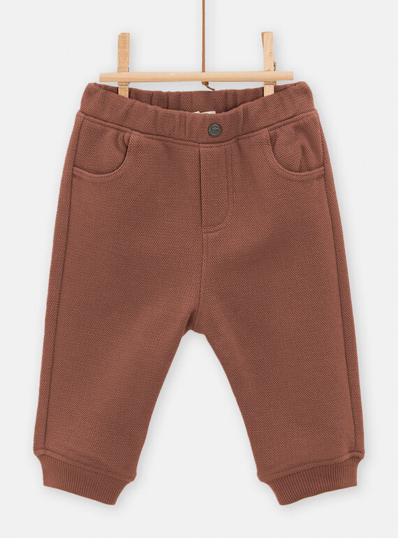 Pantalon brun pour bébé garçon TUCRIPAN1 / 24SG10L2PANI815