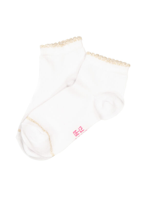 Chaussettes blanches courtes fille FYAJOCHO6A / 19SI01Y1SOQ000