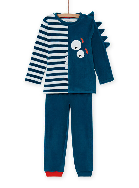 Ensemble pyjama phosphorescent bleu motif crocodile enfant garçon MEGOPYJVER / 21WH1231PYJC225
