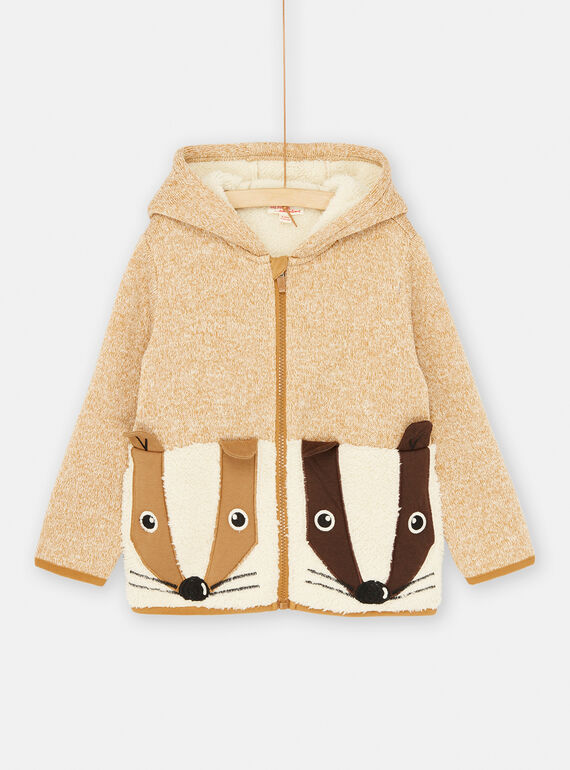 Gilet à capuche beige SOLOGIL / 23W902R1GILI810