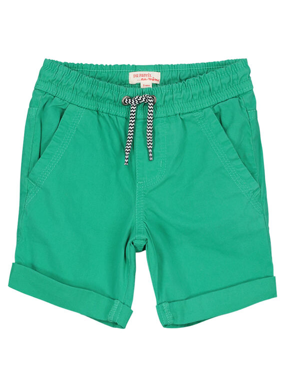 Short en coton vert garçon FOJOBERMU1 / 19S902G1D25G619