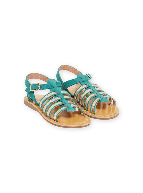 Sandales spartiates turquoise enfant fille NASANDSEVERINE / 22KK3542D0E202