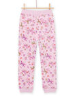 Jogging rose à imprimé licorne et fleur PAJOBAJOG3 / 22W901D1JGBH700