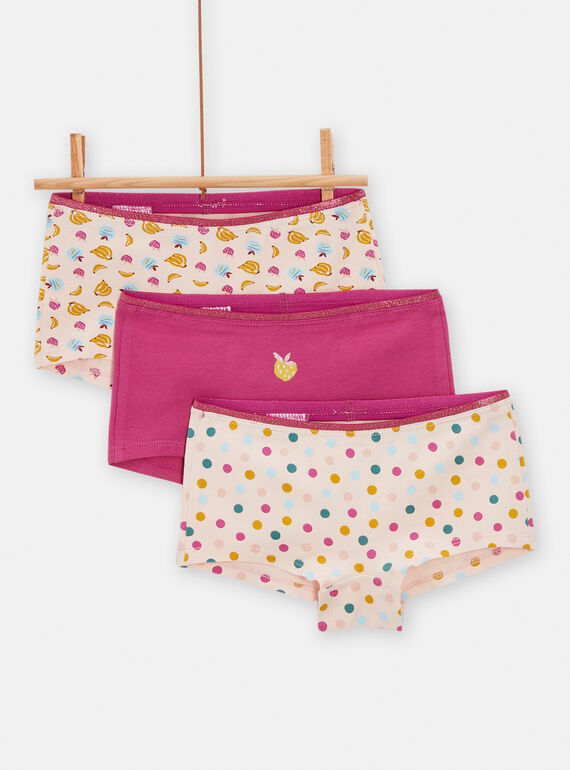 Lot de 3 shorty imprimés pour fille TEFAHOTFRU / 24SH1161SHYD327