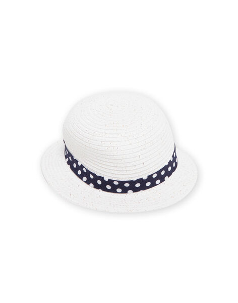 Chapeau écru nud à pois bébé fille NYISOCHA1 / 22SI09Q1CHA001