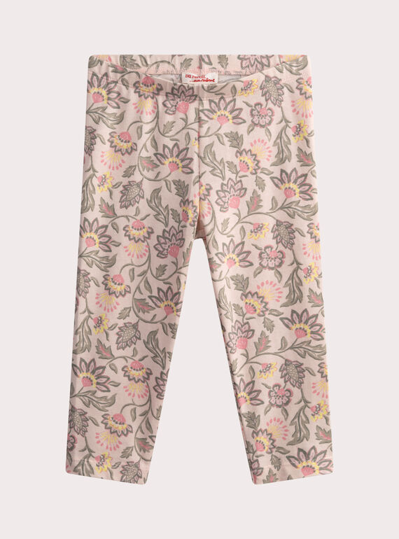 Legging rose imprimé fantaisie fille WYAMALEG / 25SI0161CALD310