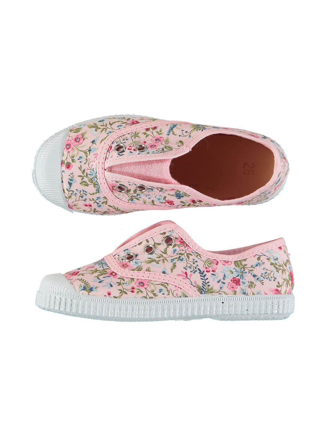 Tennis toile imprimé fleuri fille : Chaussures enfant | DPAM