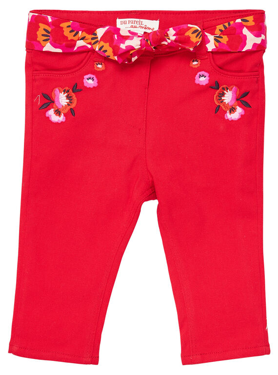 Pantalon droit matière stretch bébé fille JIVIPAN / 20SG09D1PAN330