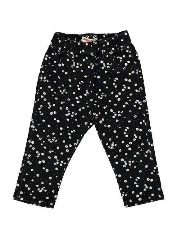 Pantalon en twill bébé fille CIBENPAN2 / 18SG09G2PAN099