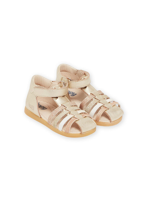 Sandales dorées en cuir RISANDREGULO / 23KK3768D0E954