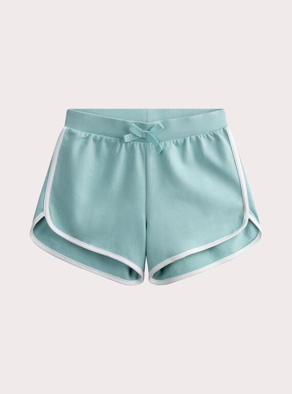 Short en french terry bleu turquoise WAJERSHORT1 / 25S901M1SHO210