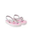Tongs roses à rayures imprimé pastèque fille LFTONGFRUIT / 21KK3562D01000