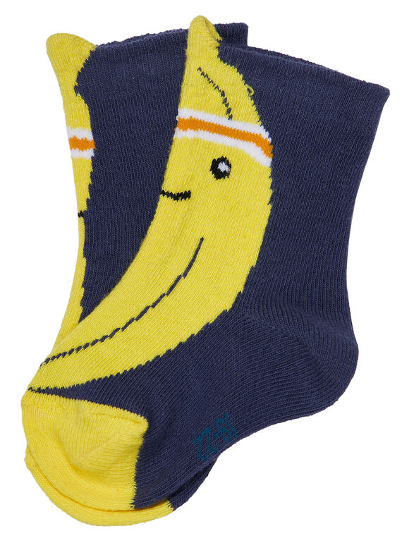 Chaussette bébé garçon bleu et jaune JYUVICHO2 / 20SI10D2SOQC225