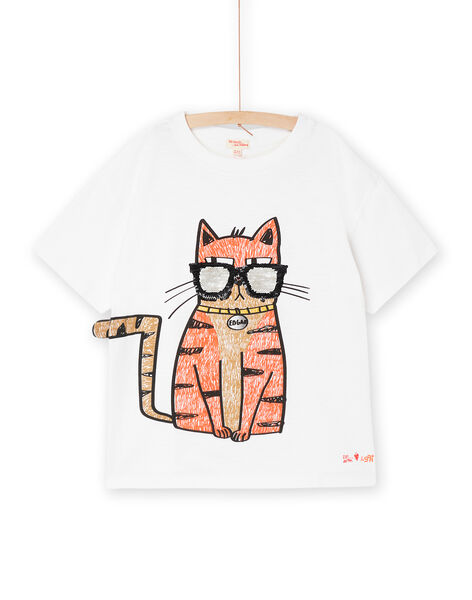 T-shirt blanc à motif chat capsule spa - Mixte ROSPATI3 / 23S902P1TMC000