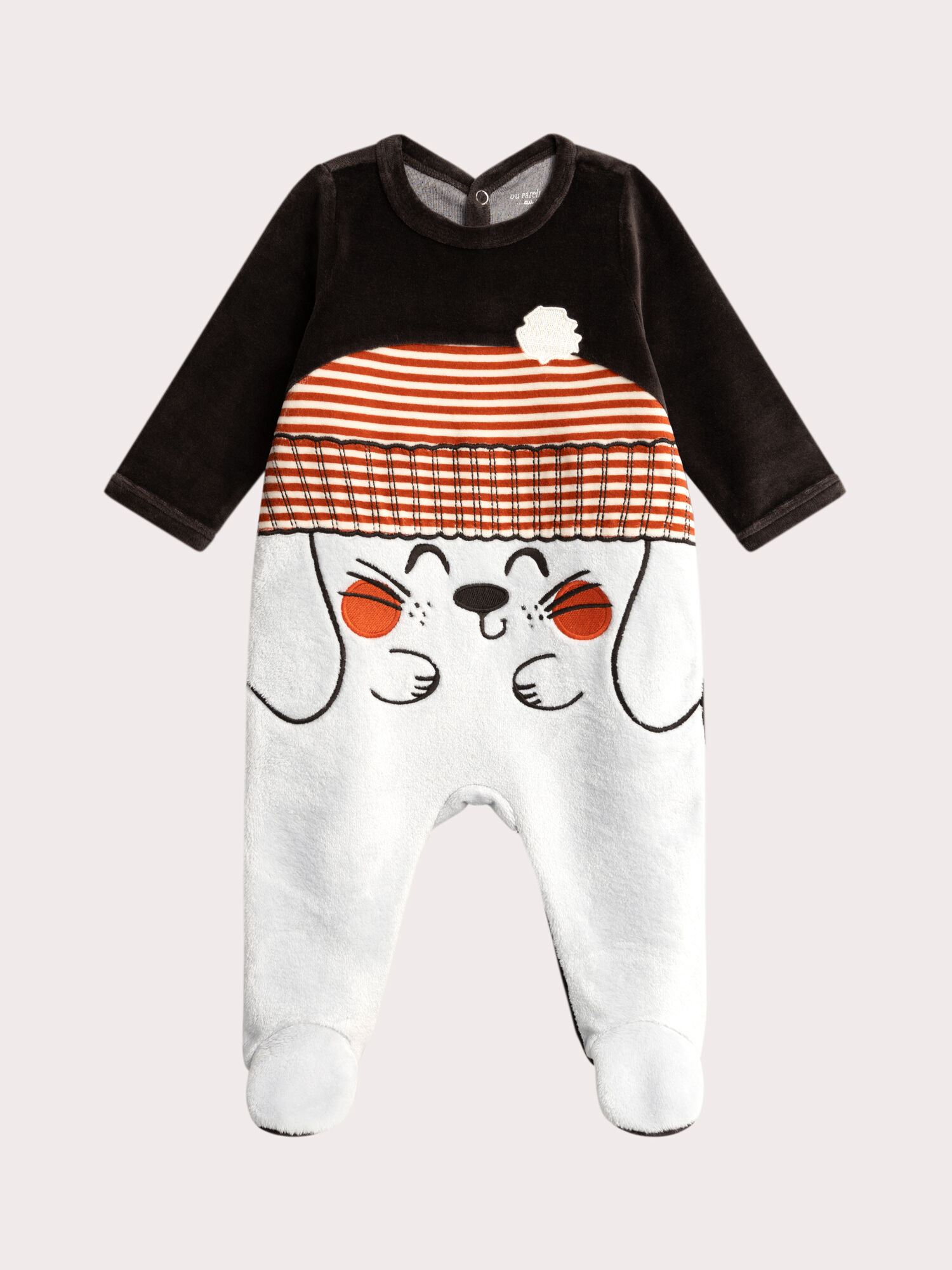 Grenouillere grise animation lapin pour bebe garcon Pyjama DPAM