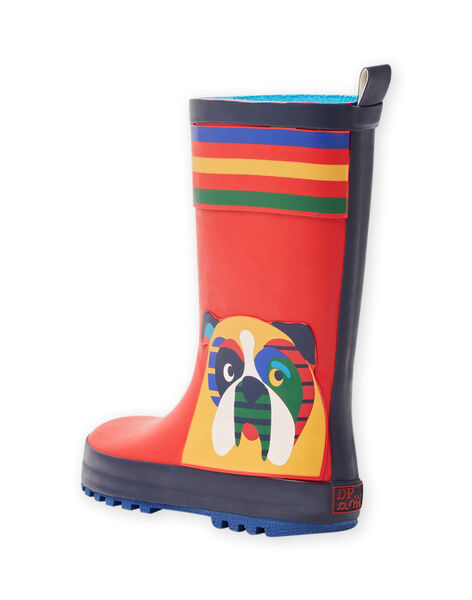 Bottes de pluie rouges motifs chiens enfant garçon MOPLUICHIEN / 21XK3611D0C050