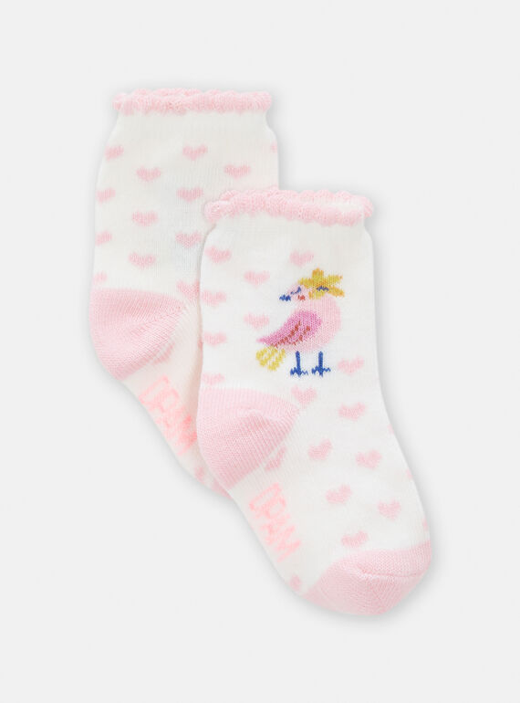 Chaussettes à motif petits curs pour bébé fille TYIJOSOQ7 / 24SI0987SOQ001