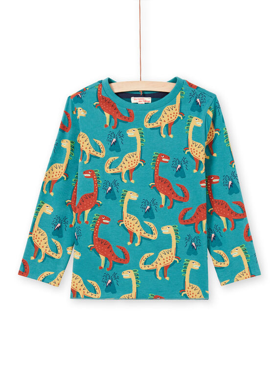 T-shirt manches longues réversible bleu enfant garçon MOTUTEE3 / 21W902K1TMLC239