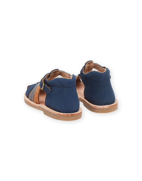 Sandales bleu marine en cuir RUSANDBRIDE / 23KK3861D0E070