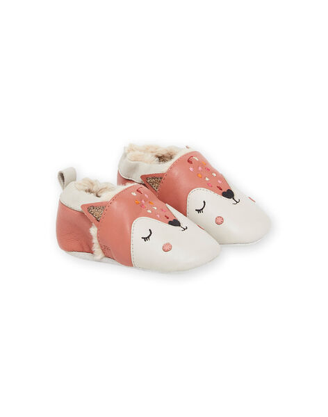 Chaussons boots en cuir souple à animation animaux PICHOSFOX / 22XK3751D3S030