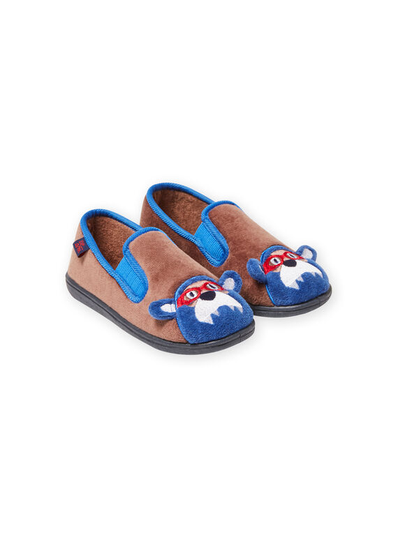 Chaussons taupe motif ours enfant garçon MOPANTOURS / 21XK3637D0B803