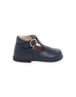 Salomés en cuir lisse bleu marine PISALMIXTE / 22XK37B1D13070