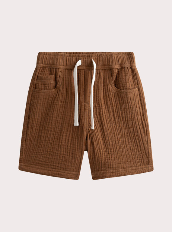 Bermuda marron en gaze de coton  WOPRIBER4 / 25S902S4BER802