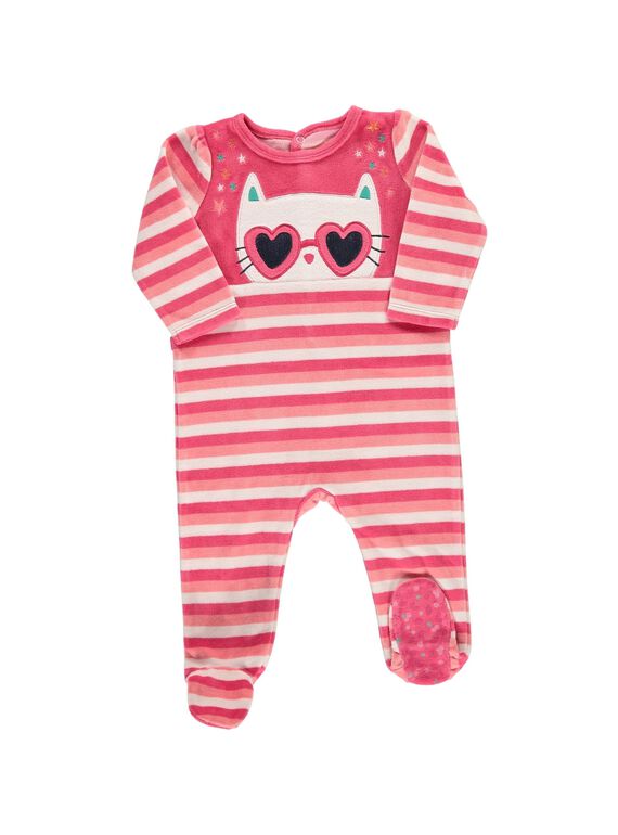 Dors-bien en velours bébé fille CEFIGRECHA / 18SH1341GRE099