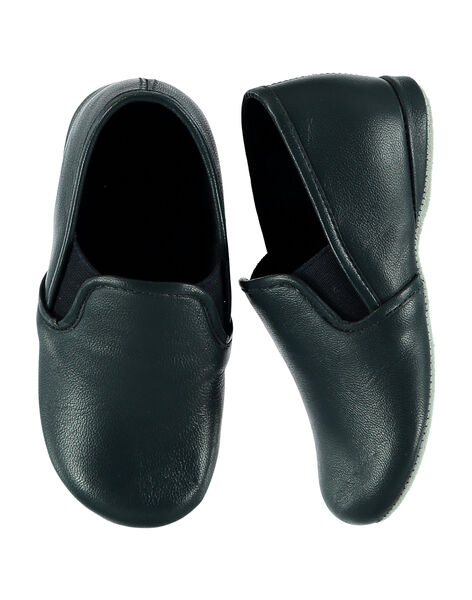Chausson Cuir Marine Enfant Garcon Chaussons Enfant Dpam