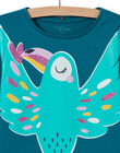 Ensemble pyjama phosphorescent turquoise oiseau enfant fille MEFAPYJTOU / 21WH1172PYGC217