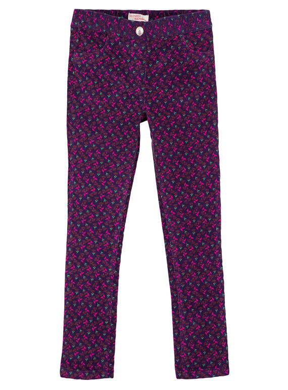 pantalon jegging en velours imprimé GAVIOPANT / 19W901R1PAN708
