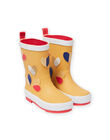 Bottes de pluie jaunes à motifs cœurs fantaisie enfant fille MAPLUICOEUR / 21XK3511D0C400