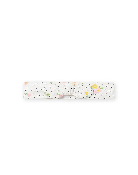 Bandeau écru à pois imprimé fleuri bébé fille NYISOBAN1 / 22SI09Q1BAN001