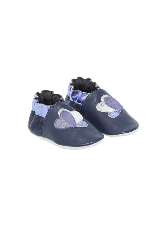 Chaussons en cuir bleus avec patch curs RICHOSHEART / 23KK3742D3SC201