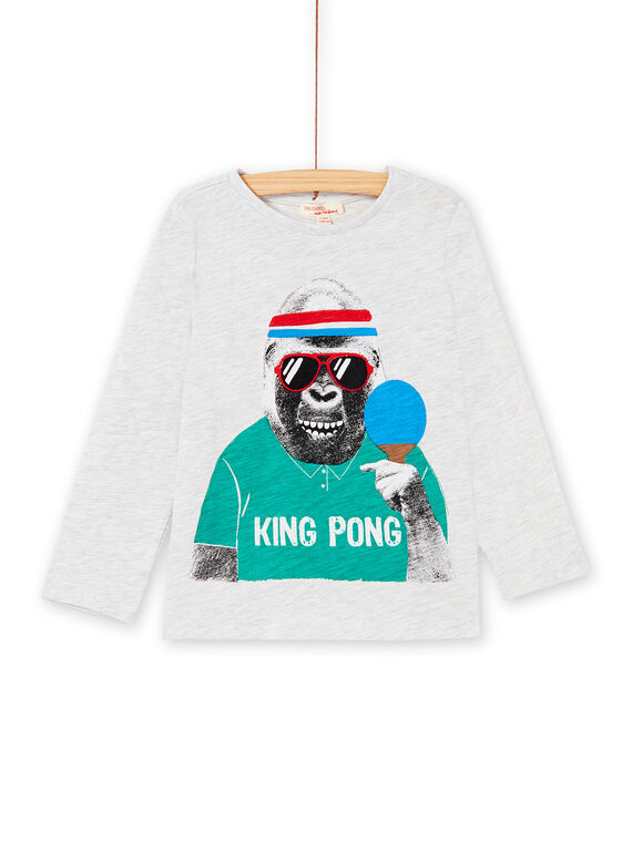 Tee shirt manches longues gris chiné enfant garçon KOJOTEE1 / 20W90232D32J920