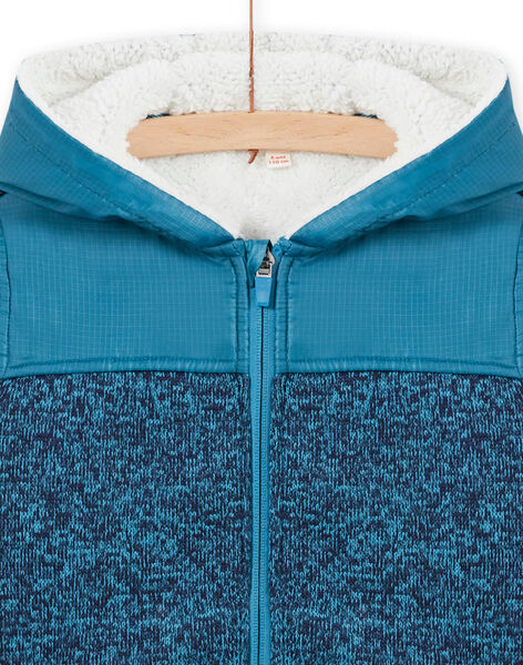 Veste zippée à capuche en matière technique bleu enfant garçon MOJOTEKGIL3 / 21W902N3GILC211