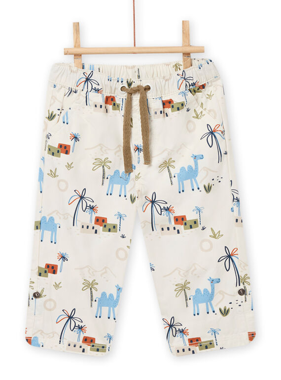 Pantalon écru à imprimé fantaisie bébé garçon NUSANPAN / 22SG10S1PAN810