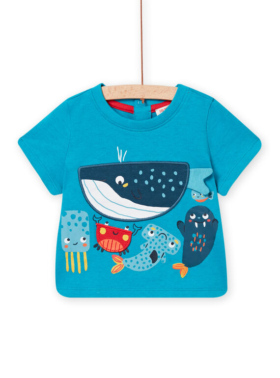 T-shirt manches courtes bleu bébé garçon NUFICTI2 / 22SG10U1TMCC215