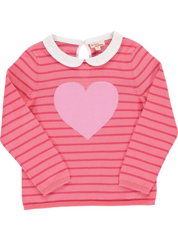 Pull en maille de coton fille CAHOPULL1 / 18S901E1PULF503