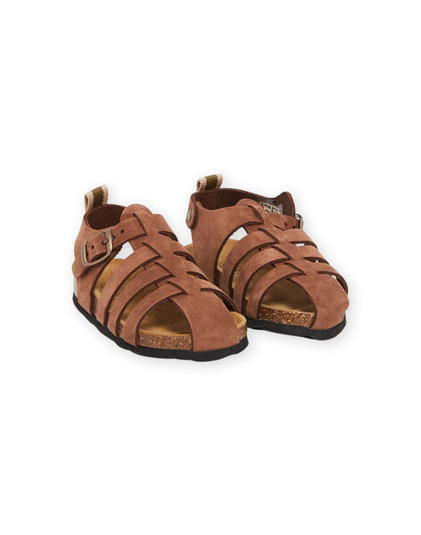 Sandales marron en cuir RUNUBROWN / 23KK3862SLB802