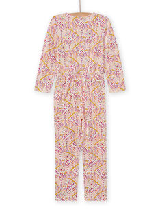 Combinaison pyjama imprimé fantaisie enfant fille MEFACOMBZEB / 21WH1181D4FD322